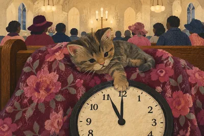 Kitten by Midnight Clock for Watchnight Service