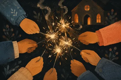 Midnight Sparklers After Church Watchnight Service