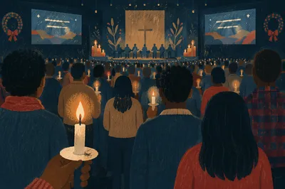 Candlelit New Year Church Service at Midnight