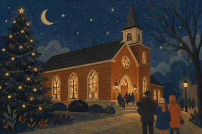 Midnight New Year Watchnight Church Glow