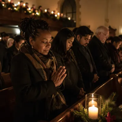 Midnight Prayer in Warm Church Sanctuary