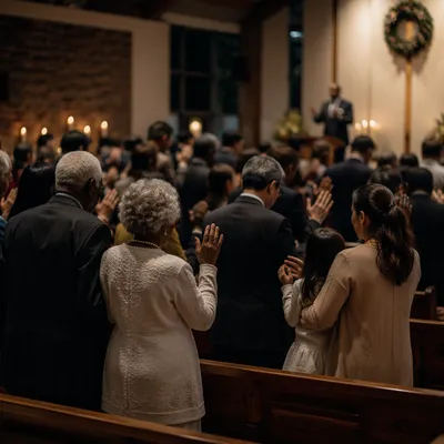 Midnight Prayer Service in Church Sanctuary