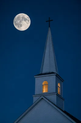 New Year Midnight Church Steeple