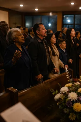 Midnight Prayer Service in Church Sanctuary