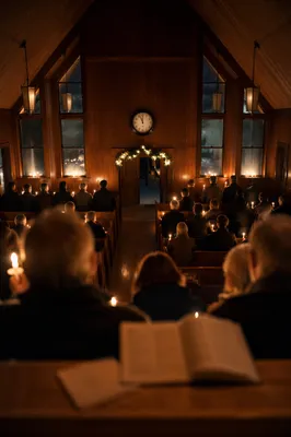 Midnight Watchnight Service in Wooden Chapel