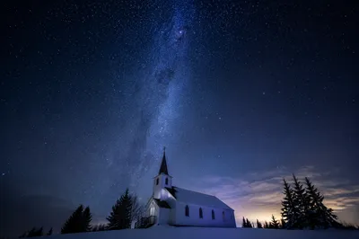 Midnight Watchnight Service at Snowy Rural Church