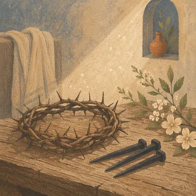 Crown of Thorns and Nails Easter Still Life