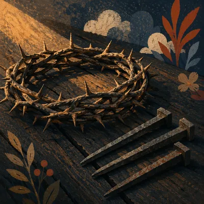 Easter Crown of Thorns on Wood