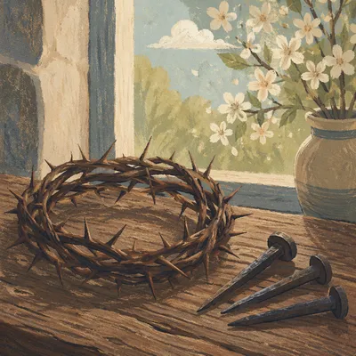Crown of Thorns with Nails at Easter