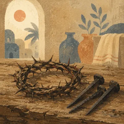 Lenten Crown of Thorns on Aged Wood