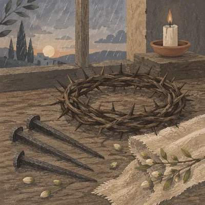 Crown of Thorns and Nails at Dawn