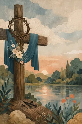 Crown of Thorns on Weathered Cross