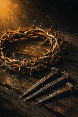 Easter Crown of Thorns on Wood
