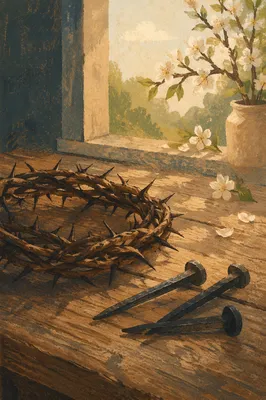 Crown of Thorns with Nails at Easter