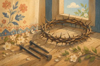 Crown of Thorns and Nails Still Life