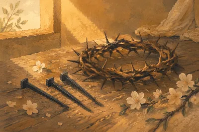 Easter Crown of Thorns on Wood