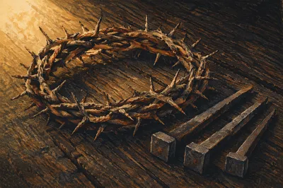 Easter Crown of Thorns on Wood