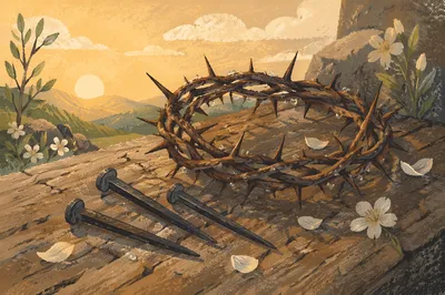 Crown of Thorns and Nails at Easter