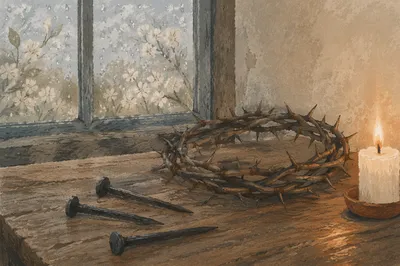Crown of Thorns and Nails Before Easter
