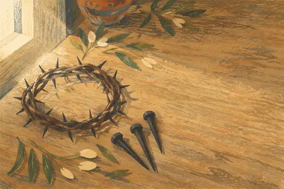 Crown of Thorns and Nails Holy Week Still Life