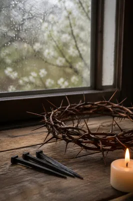Crown of Thorns and Nails Before Easter