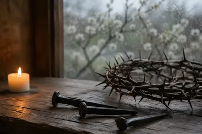 Crown of Thorns and Nails Before Easter
