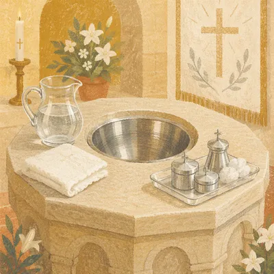 Easter Baptism Font for New Believers