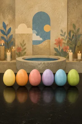 Easter Baptism Eggs in Church Setting