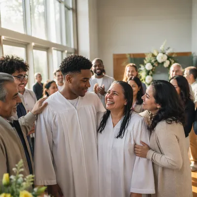 Easter Baptism Celebration with New Believers