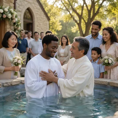 Outdoor Easter Baptism Celebration at Chapel Garden