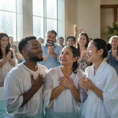Easter Baptism Celebration in Modern Sanctuary