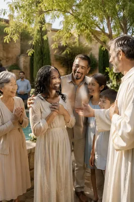 Outdoor Baptism Celebration in Spring Garden