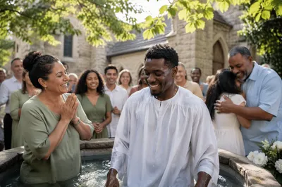 Outdoor Baptism Celebration by Stone Chapel