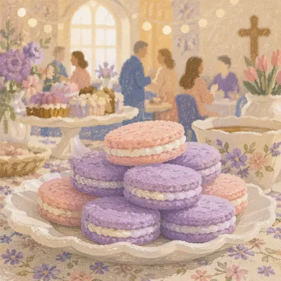 Pastel Easter Brunch Cookies at Church Fellowship