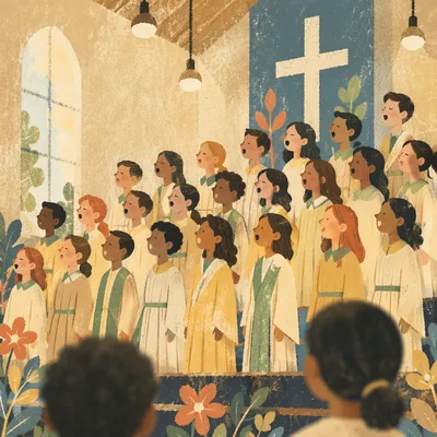 Joyful Easter Choir Singing Hallelujah