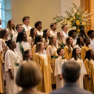 Joyful Easter Choir Singing Hallelujah