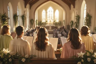Joyful Easter Choir in Pastel Robes