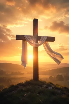 Easter Sunrise Cross with White Cloth