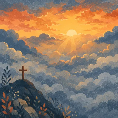 Easter Cross Sunrise Over Storm Clouds