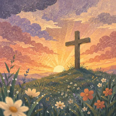 Easter Cross Sunrise Over Spring Hill