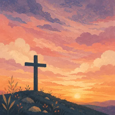 Easter Cross Sunrise Over Dramatic Sky