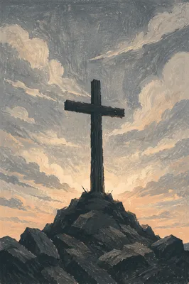 Easter Cross at Sunrise Dramatic Sky