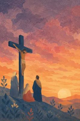 Easter Cross Sunrise with Dramatic Sky