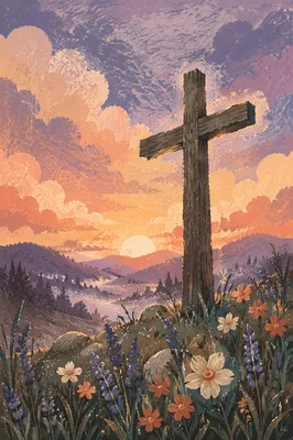 Easter Cross at Dramatic Sunrise