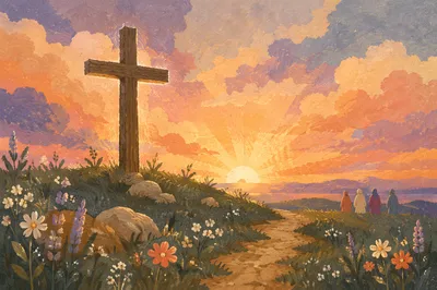 Easter Cross at Dramatic Sunrise