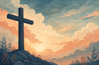 Easter Cross Sunrise with Dramatic Sky