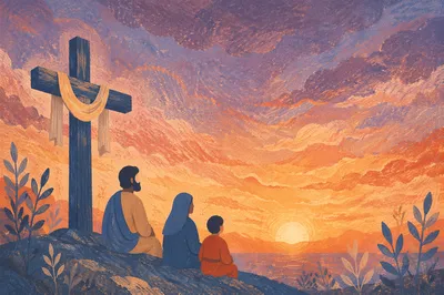 Easter Cross at Dramatic Sunrise