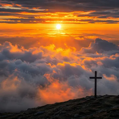Easter Cross Sunrise Over Storm Clouds