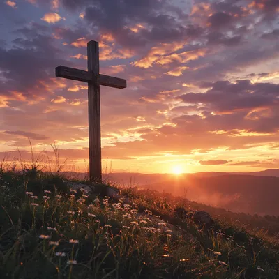 Easter Cross at Dramatic Sunrise