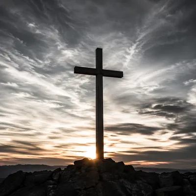 Easter Cross at Sunrise Dramatic Sky